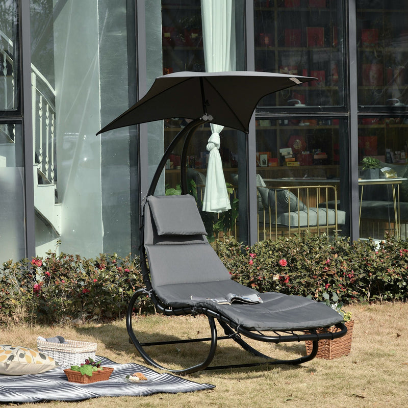 Helicopter Swing Chair With Sun Shade - Grey