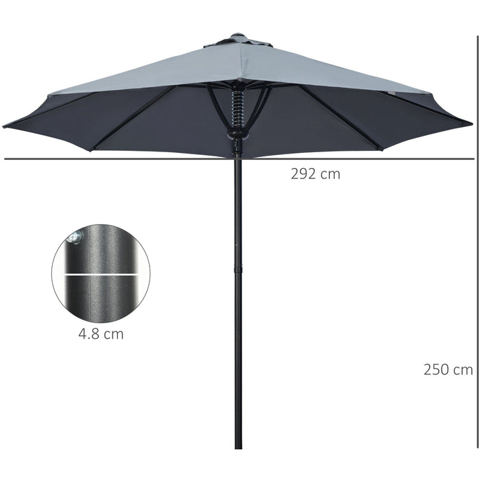 3m Garden Parasol, Grey