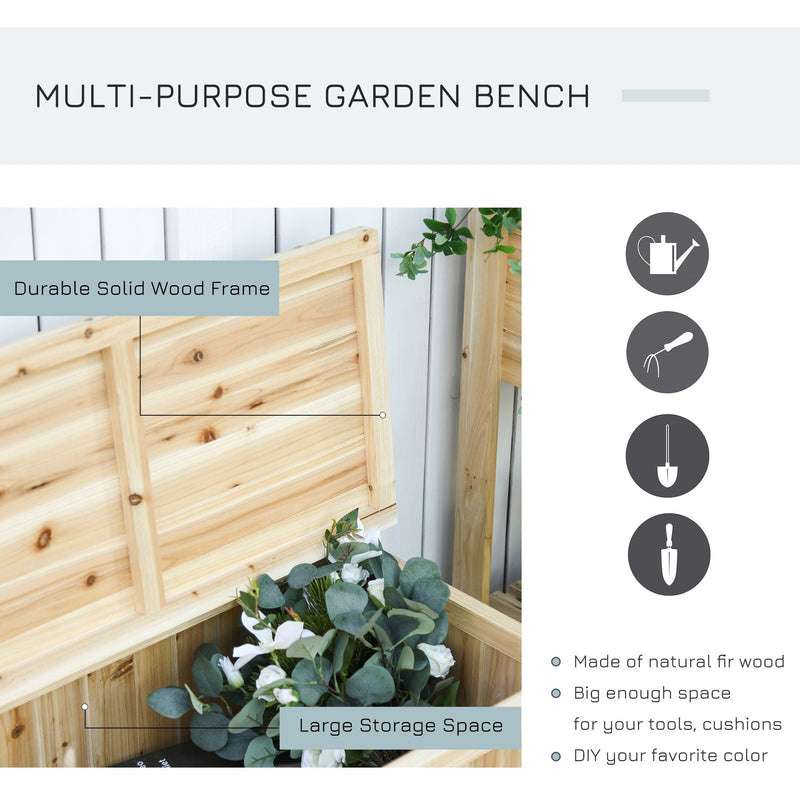 Garden Arch Wood Bench with Outdoor Storage Box