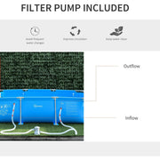 8ft Steel Frame Pool Set, Filter Pump, Rust Resistant Outsunny