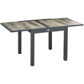 Outsunny Extending Garden Table, Outdoor Dining Table for 6, Aluminium Frame Rectangular Patio Table with Plastic Board Tabletop, Beige Outsunny