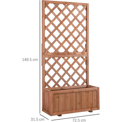 Trough Planter With Trellis Outsunny