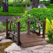 Wooden Garden Bridge, Decorative, Outdoor Lawn Pond Walkway Outsunny