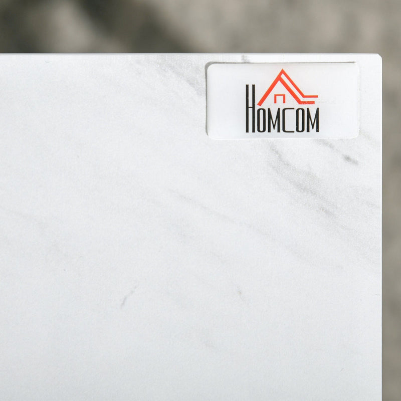 2 Piece Marble Effect Modern Coffee Table Set