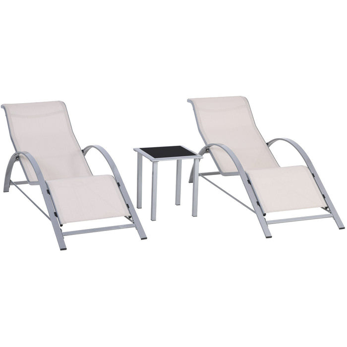 3-Piece Sun Loungers With Table