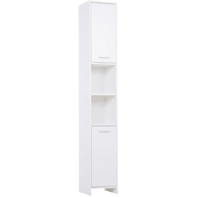 Tall Slim Bathroom Storage Cabinet, White Homcom