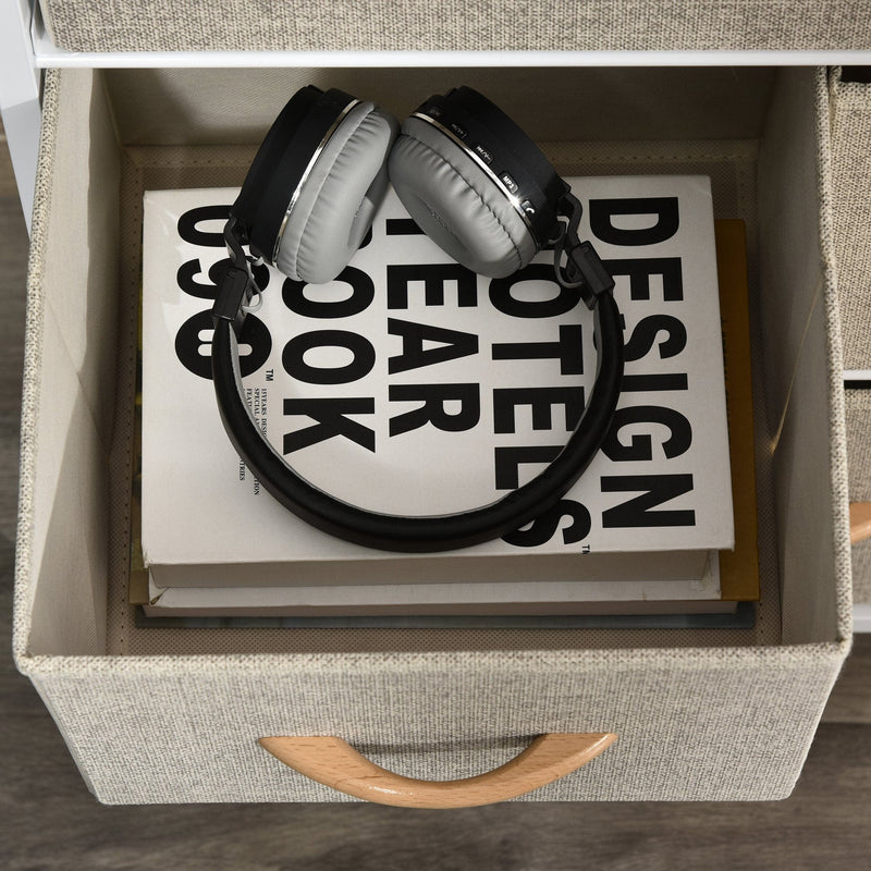 4 Drawer Fabric Bin Cabinet, Storage, Living Room/Bedroom