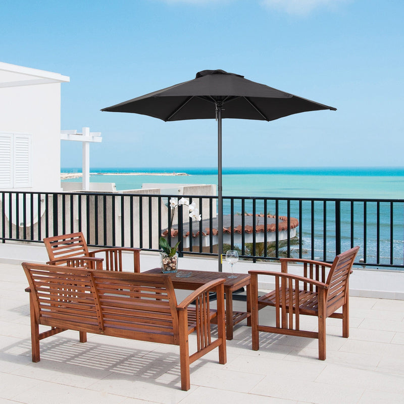 2m Patio Parasol - Outdoor Sun Shade, 6 Ribs Outsunny