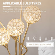HOMCOM Crystal Floor Lamps for Living Room Bedroom with 5 Light, Modern Upright Standing Lamp, 34x25x156cm, Gold Tone Homcom