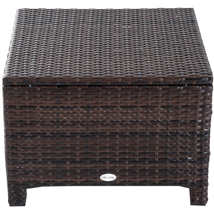 Patio Furniture Footstool With Cushion for Outdoor, 50cm