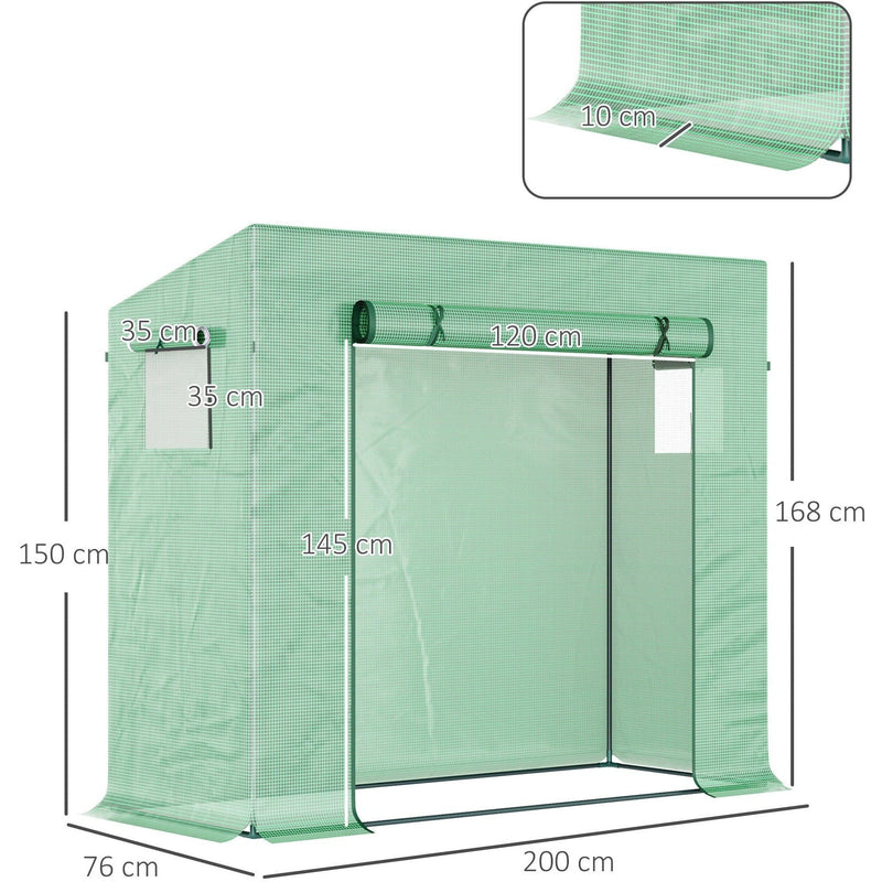 Small Garden Greenhouse Tent, L198xW77xH149-168cm