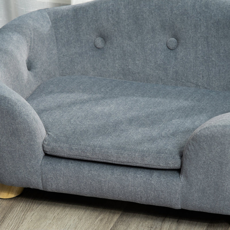 Plush-Covered Pet Sofa with Wooden Frame, 70x47x30cm