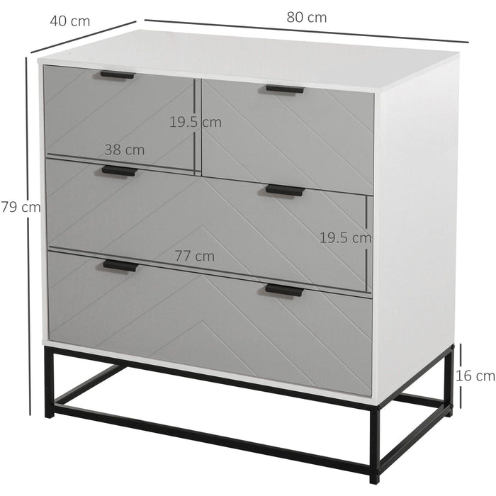 Freestanding Dresser, Metal Handles, Bedroom/Living Room