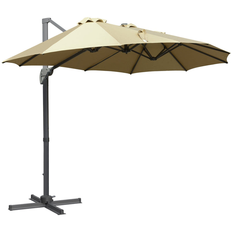 4.5m Roma Double Sided Cantilever Parasol With Cross Base