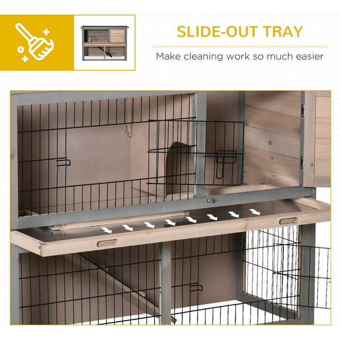 Outdoor Rabbit Hutch, Grey