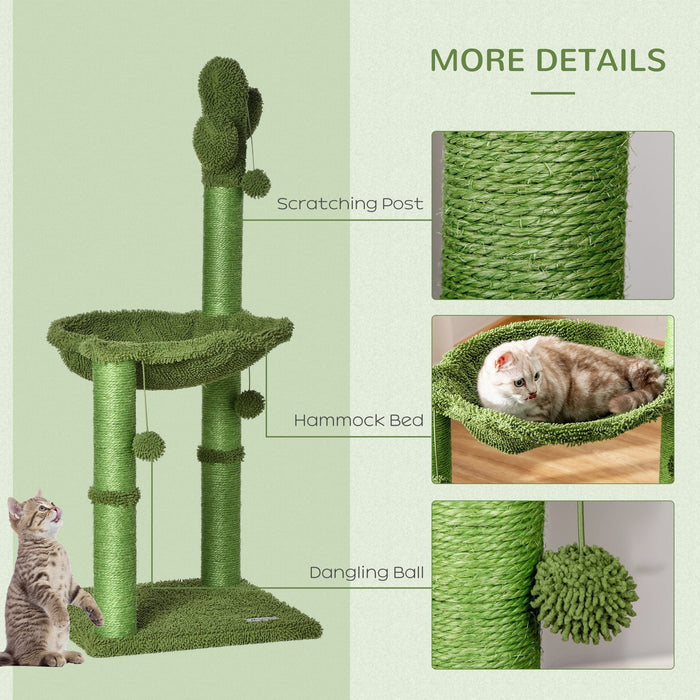 Cactus Cat Scratching Post, Hammock Bed, Dangling Ball