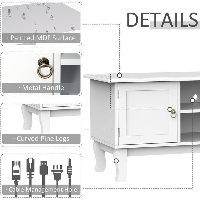 Elegant TV Cabinet With Storage, White