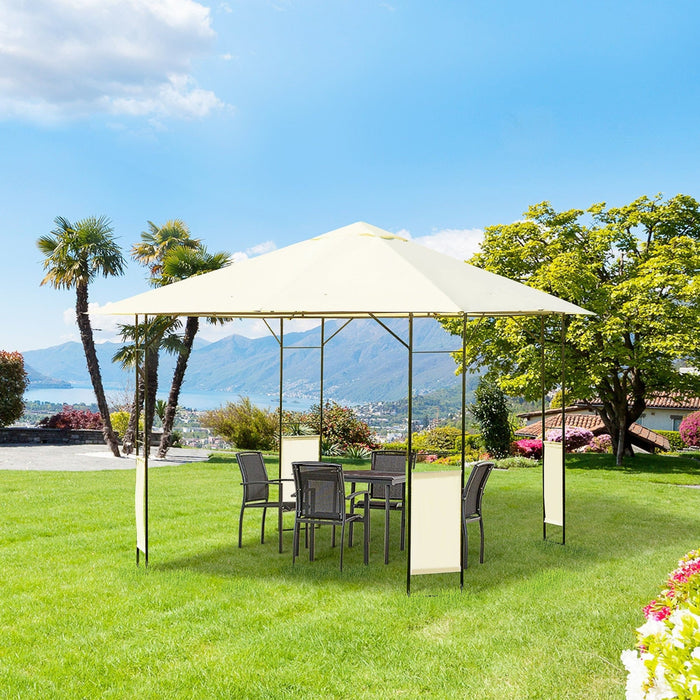 3x3 Metal Gazebo, Steel Frame, Cream Canopy, Water Resistant