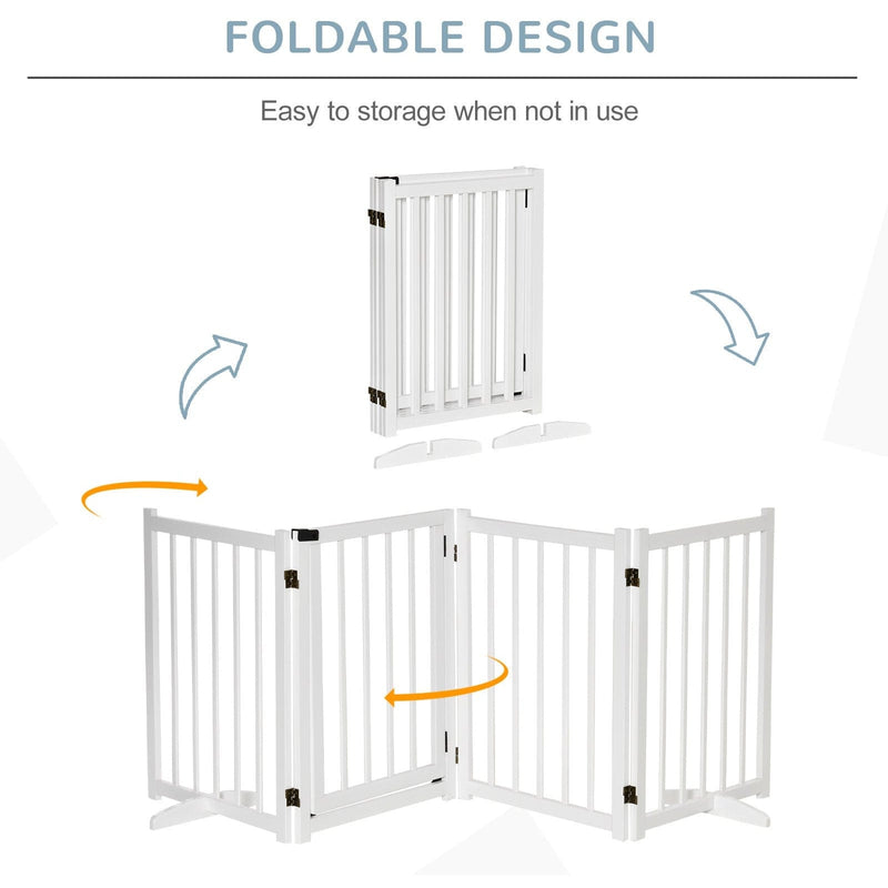 Wooden Dog Gate Indoor, Foldable, Freestanding, 80 x 237.5cm