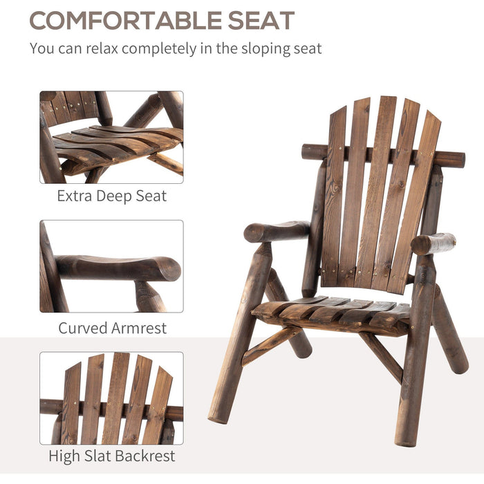 Adirondack Patio Chair, Carbonized Wood