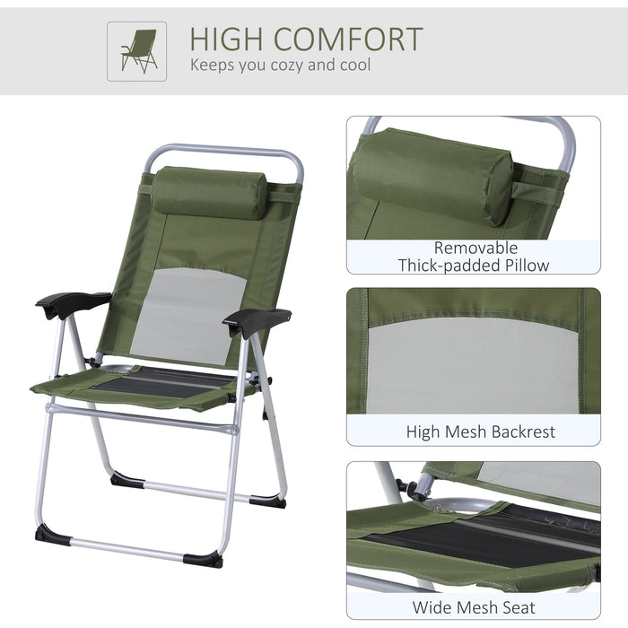 Folding Metal Garden Chair, 3 Reclining Position