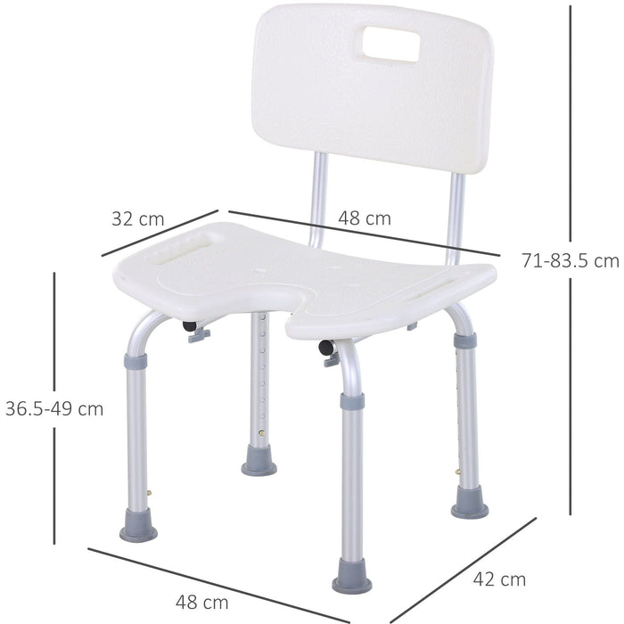 Shower Seat With Legs, Non Slip Feet, Adjustable Legs