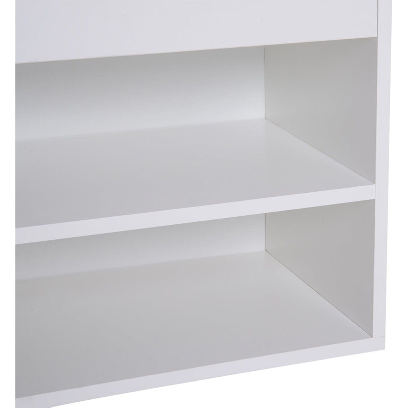 Shoe Bench With Cushion, White/Pink