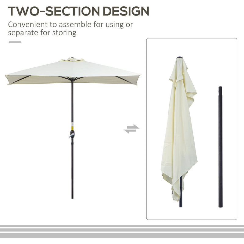 2.3m Balcony Half Umbrella, Crank Handle