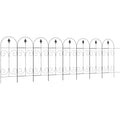 8Pc Black Garden Fence 44in x 12.5ft Outsunny