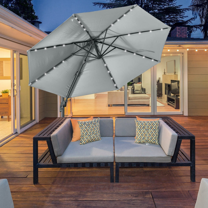 3m Roma Offset Cantilever Patio Parasol, 360° Rotation