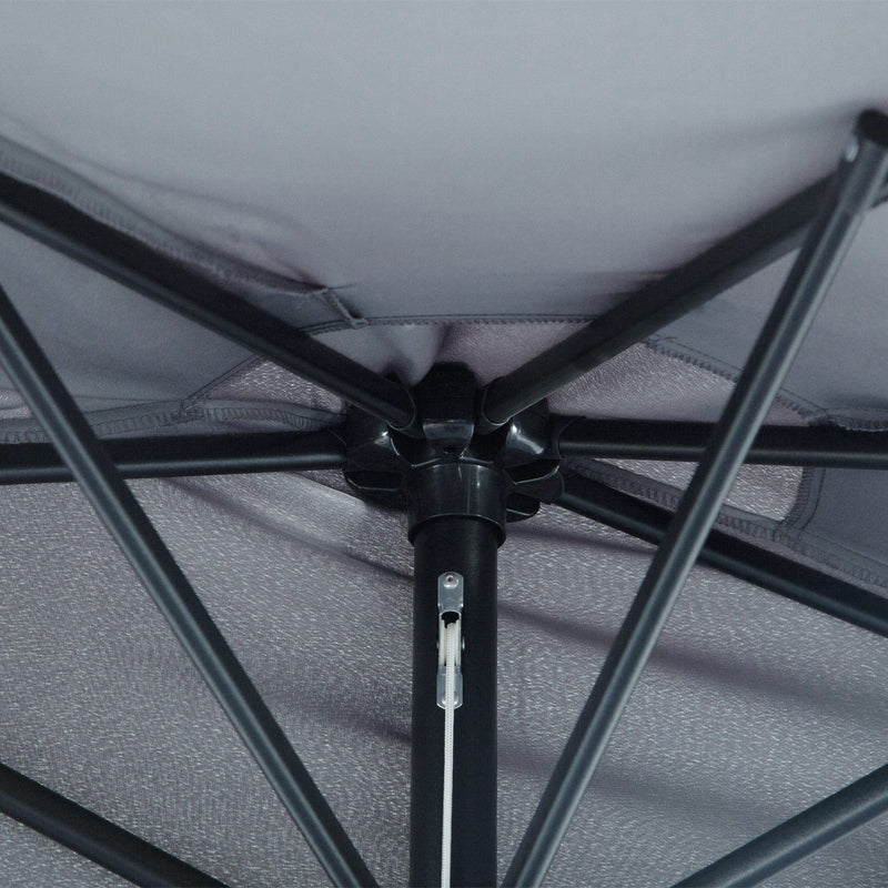 2.7m Half Parasol for Balcony - 5 Steel Ribs Outsunny