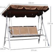 3 Seater Swing Chair Outsunny