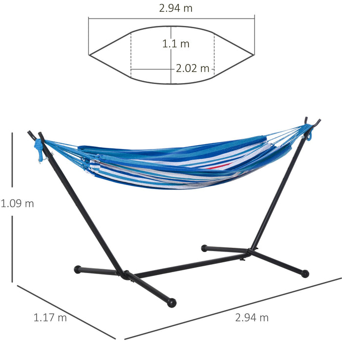 Camping Hammock with Stand, Bag, Adjustable, 120kg Load