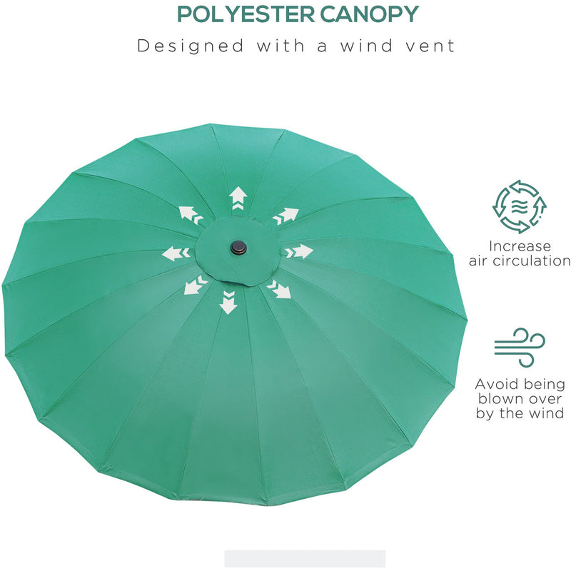Round Patio Parasol, 2.5m, Tilt Crank, 18 Ribs
