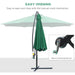 Image of a Green Overhanging Garden Parasol