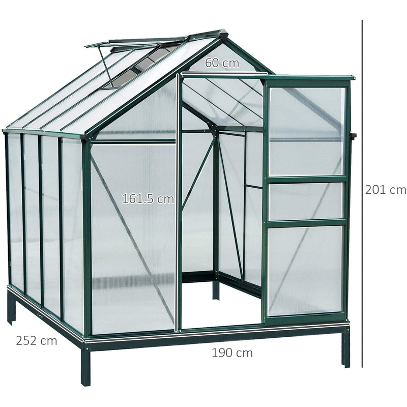 Large Walk In Greenhouse, Aluminium Frame, Sliding Door
