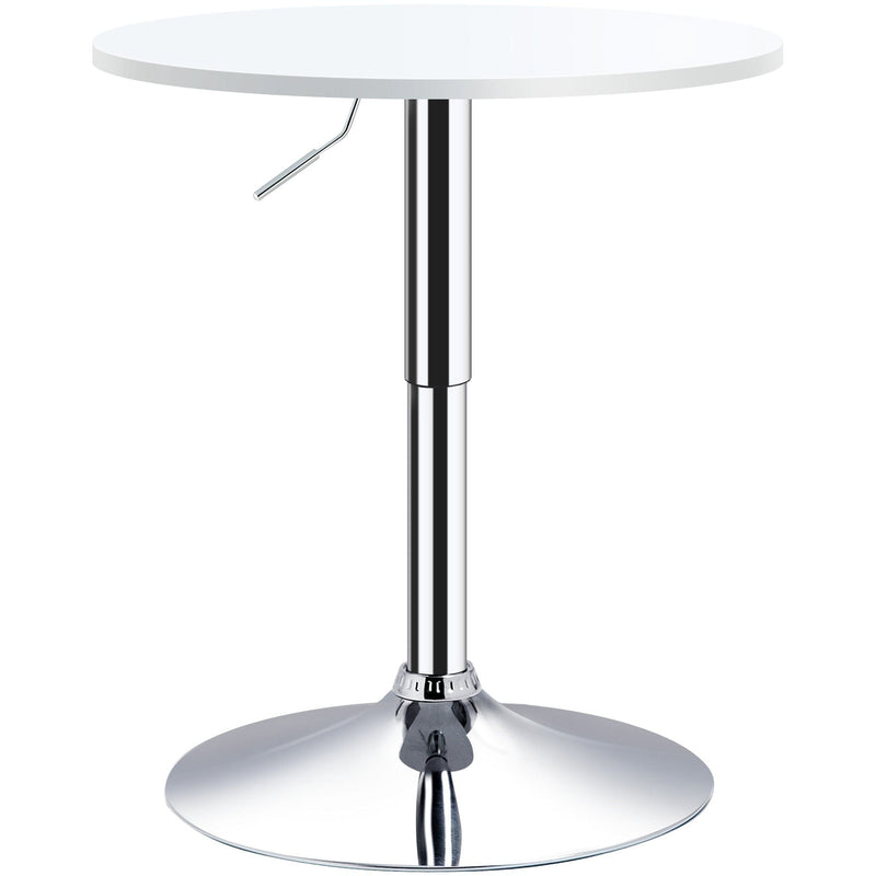 60cm White Bar Table With Adjustable Height
