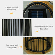 PE Rattan Solar Lanterns, Woven Wicker, Auto On/Off Outsunny