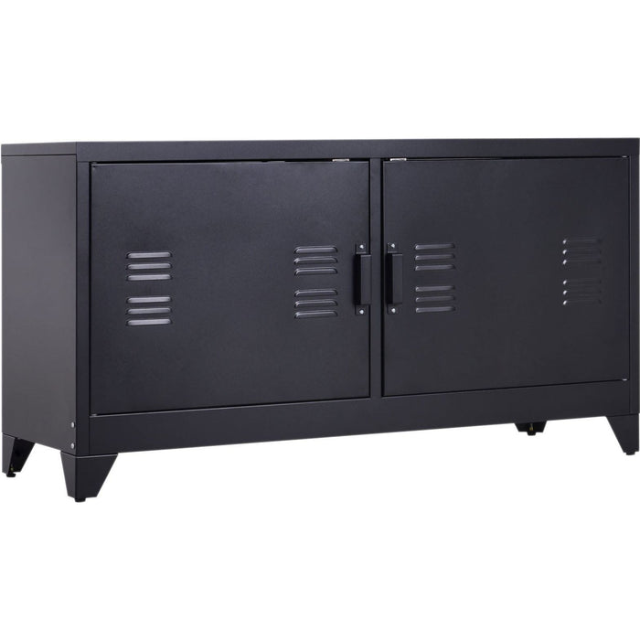 Industrial Style TV Cabinet, Black Metal