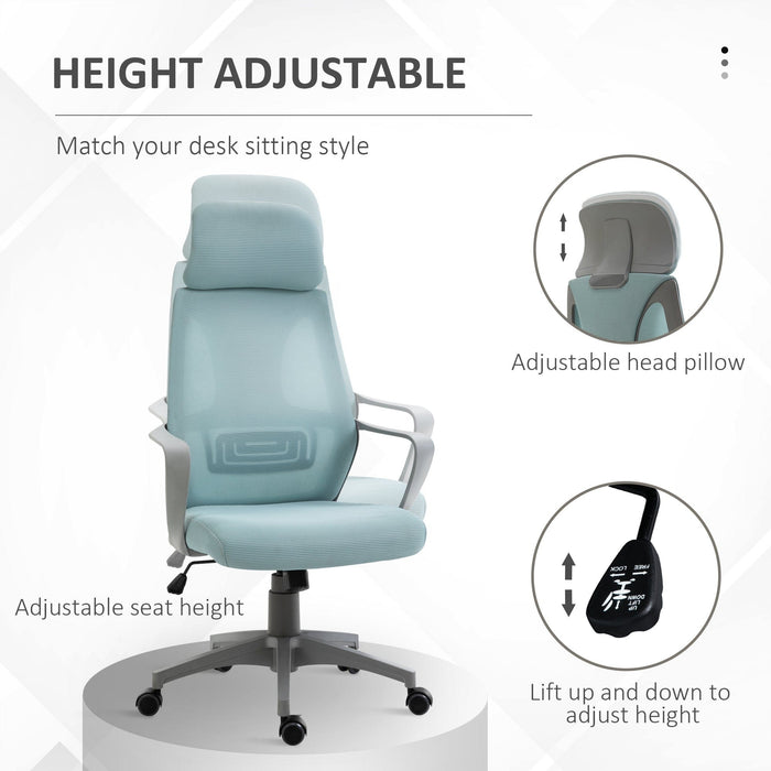 Swivel Office Chair With Wheels, Ergonomic Mesh Back