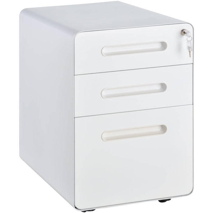 Mobile File Cabinet, 3 Drawers, Lockable, Fully Assembled