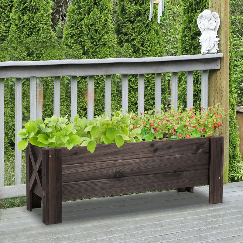 Raised Bed Wooden Garden Planter, 100x36.5cm