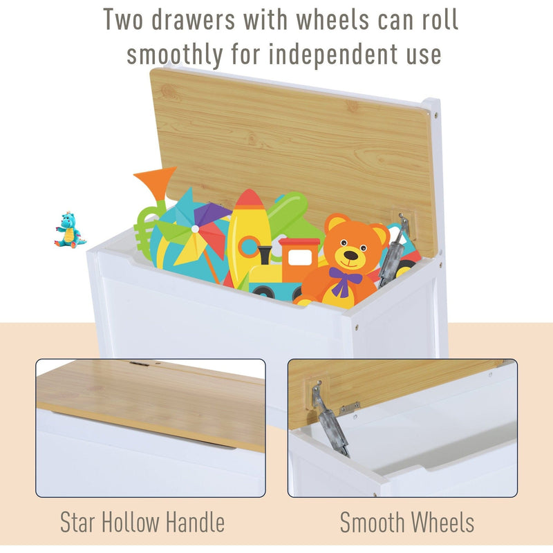 Kids Table and Chair Set With Storage Bench, 4-Piece