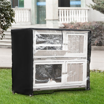 Two Tier Rabbit Hutch With Rain Cover Pawhut