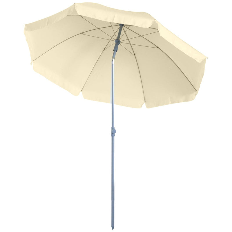 2.2m Beach Umbrella Parasol, Steel - Dark Green