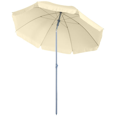2.2m Beach Umbrella Parasol, Steel - Dark Green Outsunny