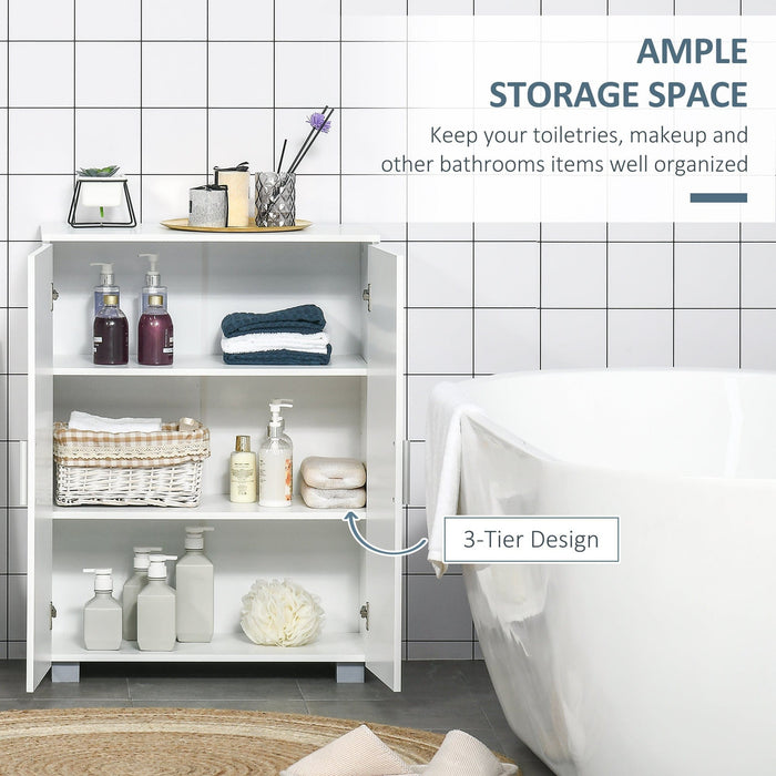 White Bathroom Storage Unit, 60W x 30D x 80H cm