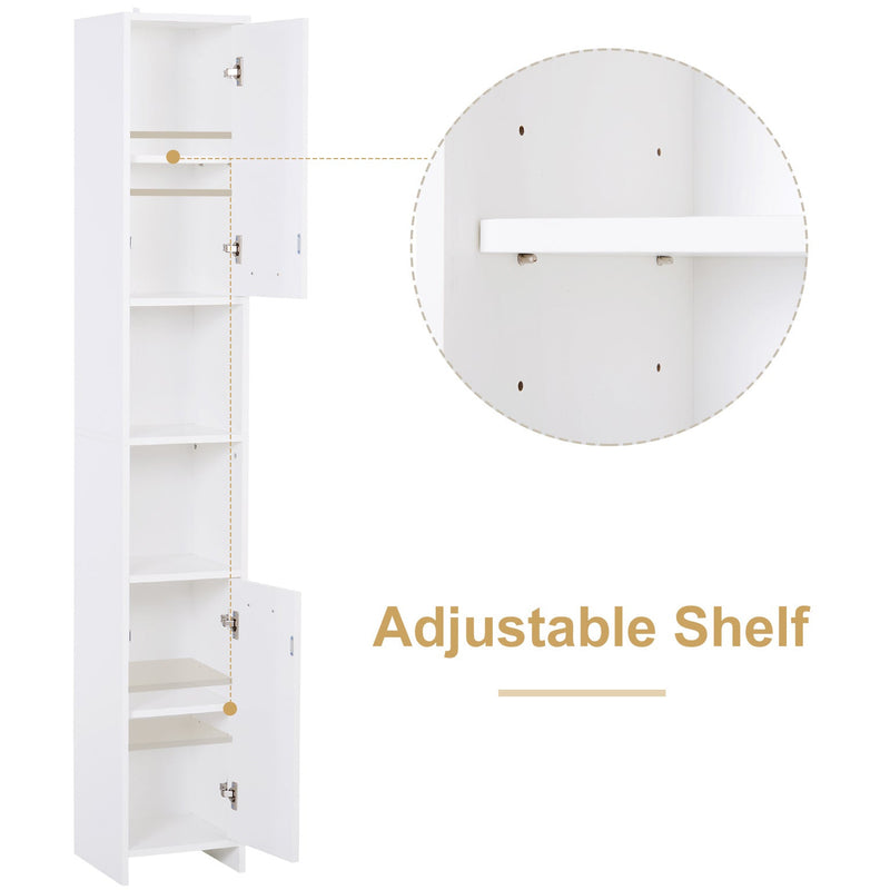 Tall Slim Bathroom Storage Cabinet, White