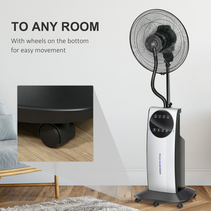 Misting Pedestal Fan, Mosquito Killer, 3.1L Tank, Black Homcom