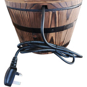 Wood Barrel Electric Water Fountain, Patio Feature Outsunny
